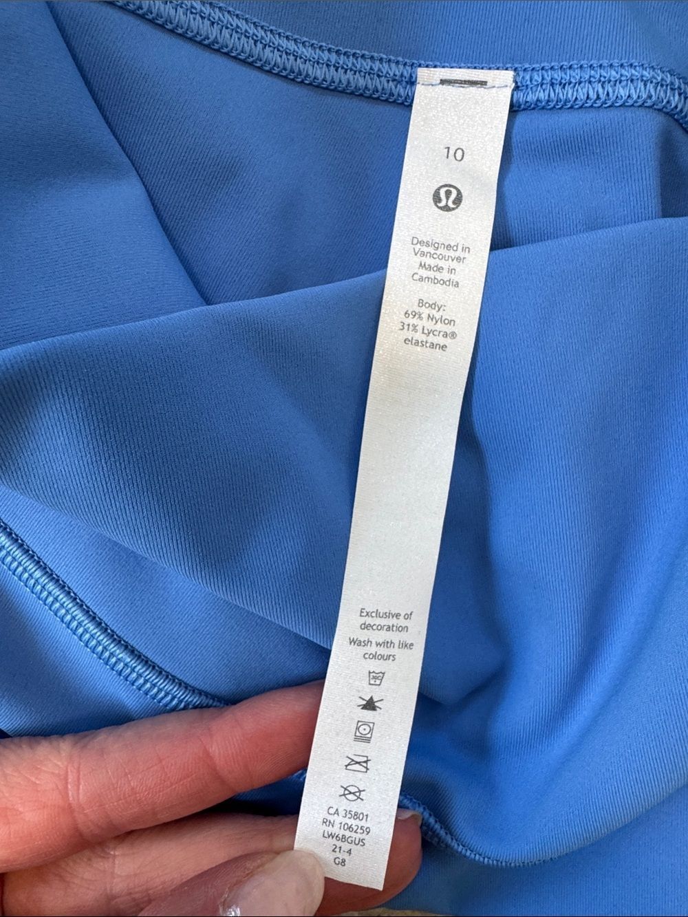 lululemon Wunder Under High-Rise Crop Leggings 23" Blue Nile Sz10 - Picture 7 of 7